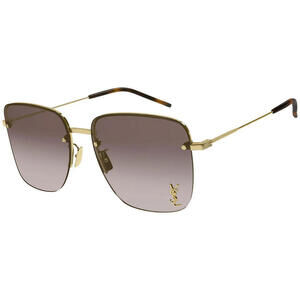 Saint Laurent YSL SL 312 008 Square Sunglasses Gold Frame Brown Gradient Lenses
